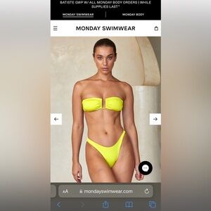 Monday Swimwear Tamarama Bottom- Zest Wide Rib